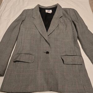 Women's Gray Plaid Blazer